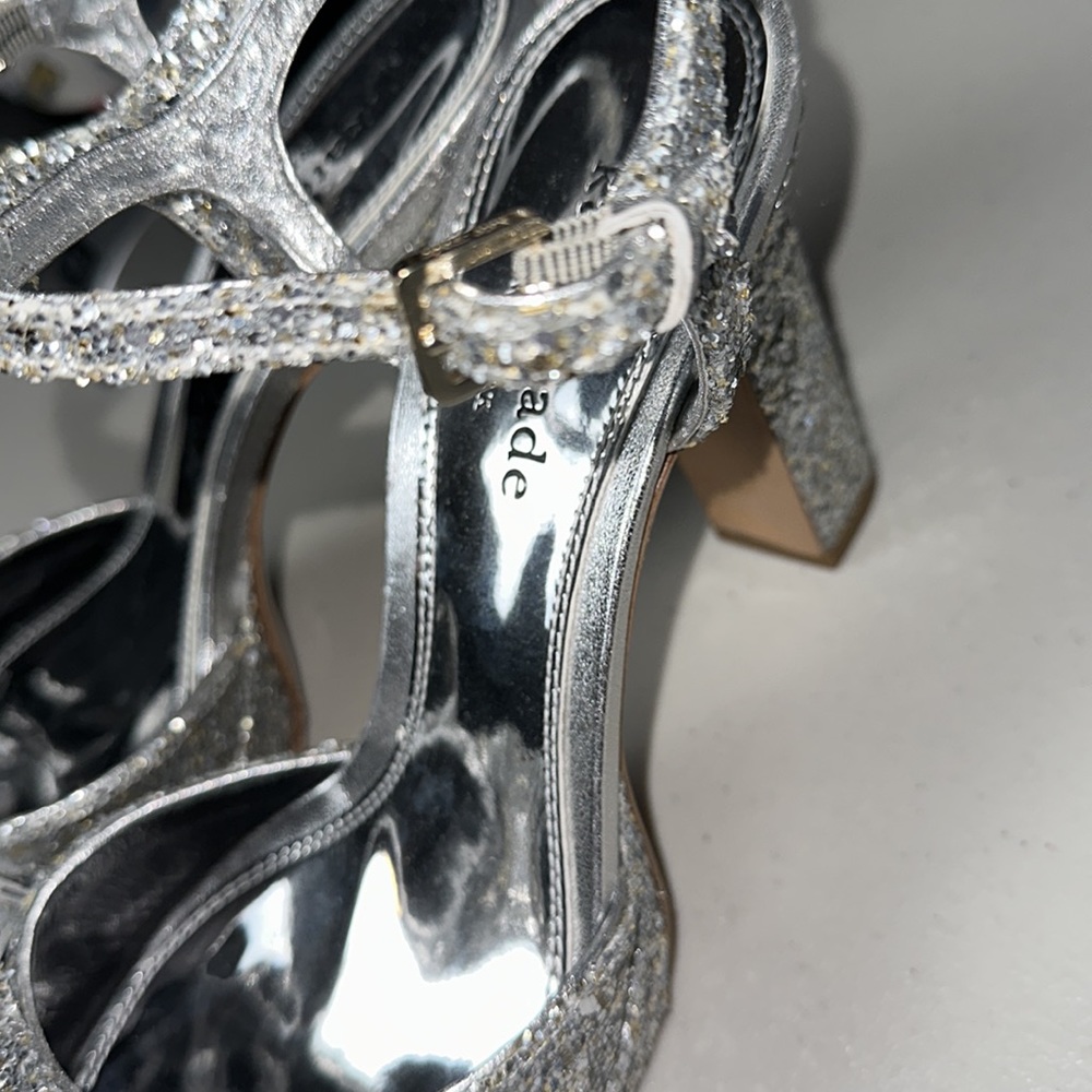 Kate Spade New York Miya Glitter Ankle Strap Silver Women's Shoes - Picture 9 of 12